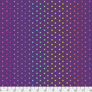 Hexy Rainbow - STARLING // True Colors by Tula for FreeSpirit - (1/4 yard) - Emmaline Bags Inc.