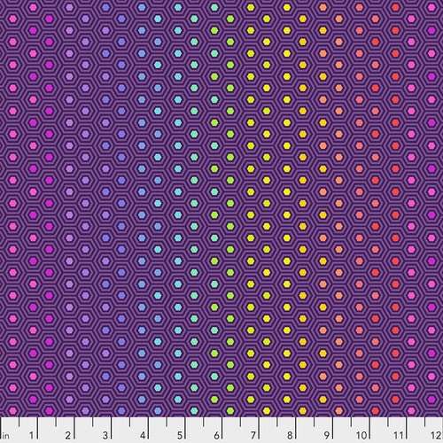 Hexy Rainbow - STARLING // True Colors by Tula for FreeSpirit - (1/4 yard) - Emmaline Bags Inc.