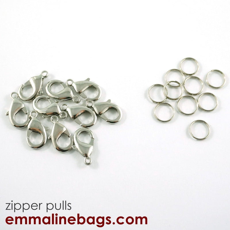 Hooks & Rings for Zipper Pulls (10 Pack) - Emmaline Bags Inc.