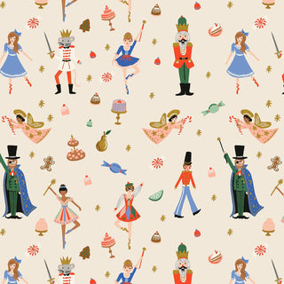 Land of Sweets (Metallic) // Holiday Classics - Rifle Paper Co. for Cotton + Steel (1/4 yard) - Emmaline Bags Inc.
