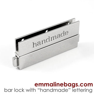 Large Bar Lock with "handmade" Lettering - Emmaline Bags Inc.