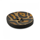 Leopard Print Leather Button - 4 Hole // 30 mm (1 per card) - Emmaline Bags Inc.