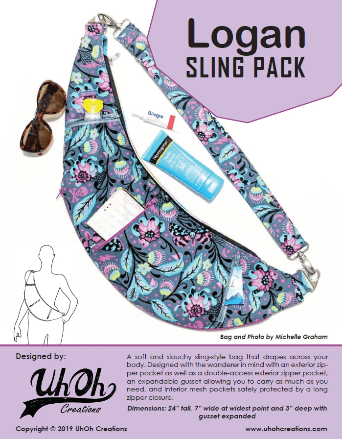 Logan Sling Pack by UhOh Creations (Printed Paper Pattern) - Emmaline Bags Inc.