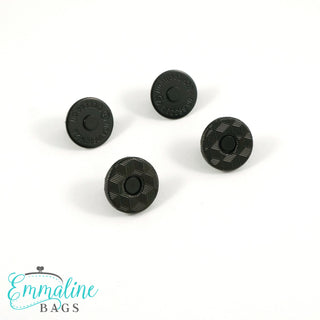 Magnetic Snap Closures: 9/16" (14 mm) SLIM in Matte Black Finish (2 Pack) - Emmaline Bags Inc.