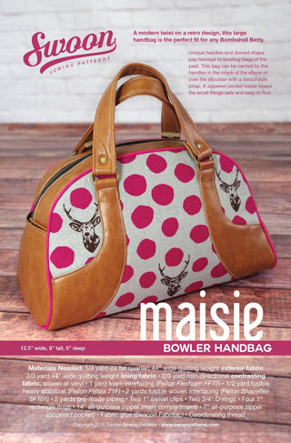 Maisie Bowler Handbag by Swoon Sewing Patterns (Printed Paper Pattern) - Emmaline Bags Inc.