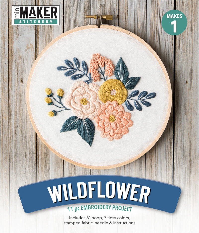 Make in a Weekend - Wildflowers Embroidery Kit - Emmaline Bags Inc.
