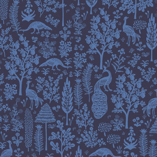 Menagerie Silhouette in Navy // Rifle Paper Co. for Cotton + Steel (1/4 yard) - Emmaline Bags Inc.