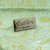 Metal Bag Label: "Custom Made" - Large - Emmaline Bags Inc.