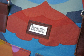 Metal Bag Label: "Handcrafted - Made in Canada" - Emmaline Bags Inc.
