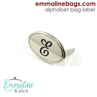 Metal Bag Label: Script Alphabet - Emmaline Bags Inc.