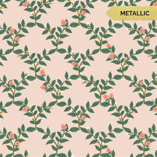 Metallic - Blush Arbor Rose // by Rifle Paper Co. for Cotton + Steel (1/4 yard) - Emmaline Bags Inc.