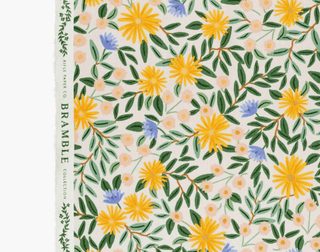 Metallic CANVAS - Cream Daisy Fields // by Rifle Paper Co. for Cotton + Steel (1/4 yard) - Emmaline Bags Inc.