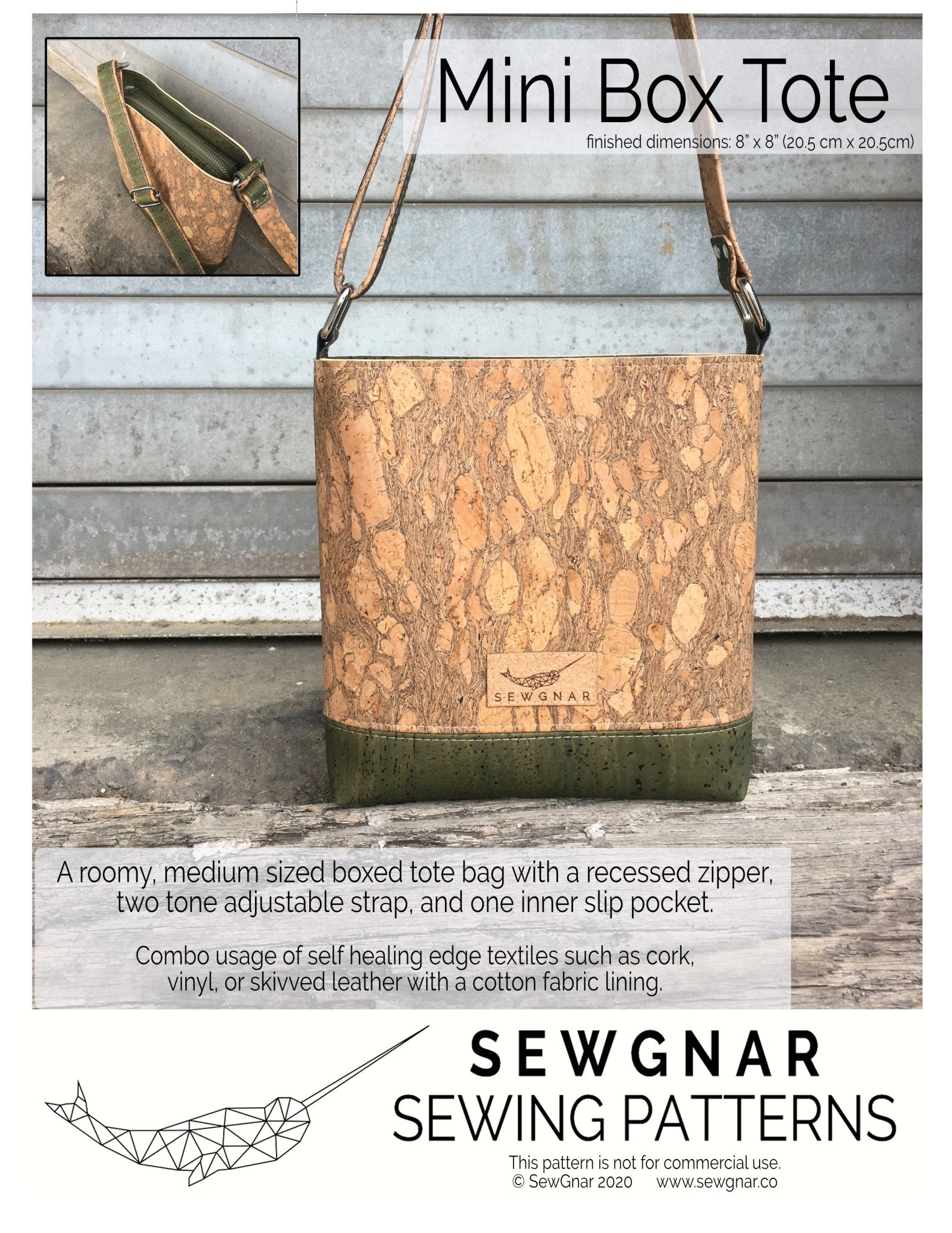 Mini Box Tote (Paper Pattern) by SewGnar