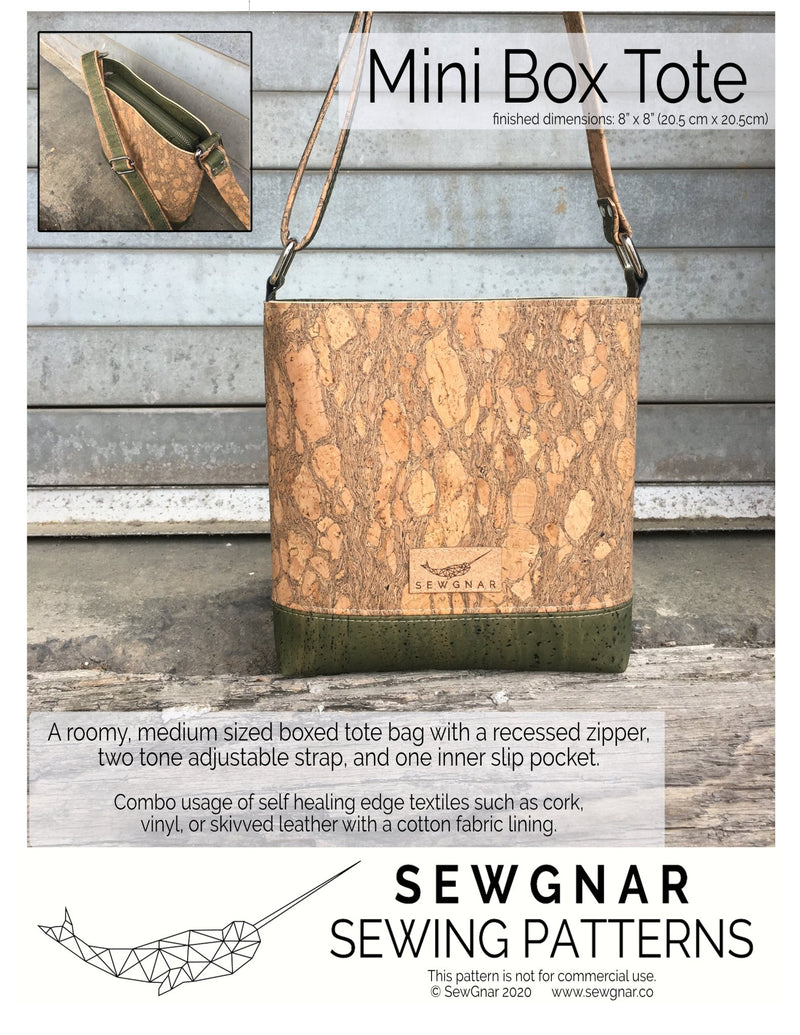 Mini Box Tote (Paper Pattern) by SewGnar - Emmaline Bags Inc.