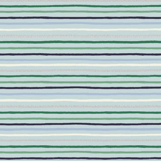 Mint Festive Stripe (Metallic) // Holiday Classics II - Rifle Paper Co. for Cotton + Steel (1/4 yard) - Emmaline Bags Inc.