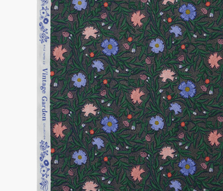 Navy Aster (Metallic) // by Rifle Paper Co. for Cotton + Steel (1/4 yard) - Emmaline Bags Inc.