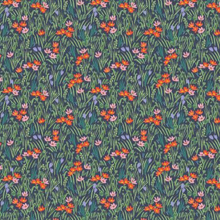 Navy Iris // by Rifle Paper Co. for Cotton + Steel (1/4 yard) - Emmaline Bags Inc.