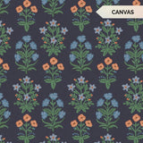 Navy Mughal Rose Canvas // Rifle Paper Co. for Cotton + Steel (1/4 yard) - Emmaline Bags Inc.