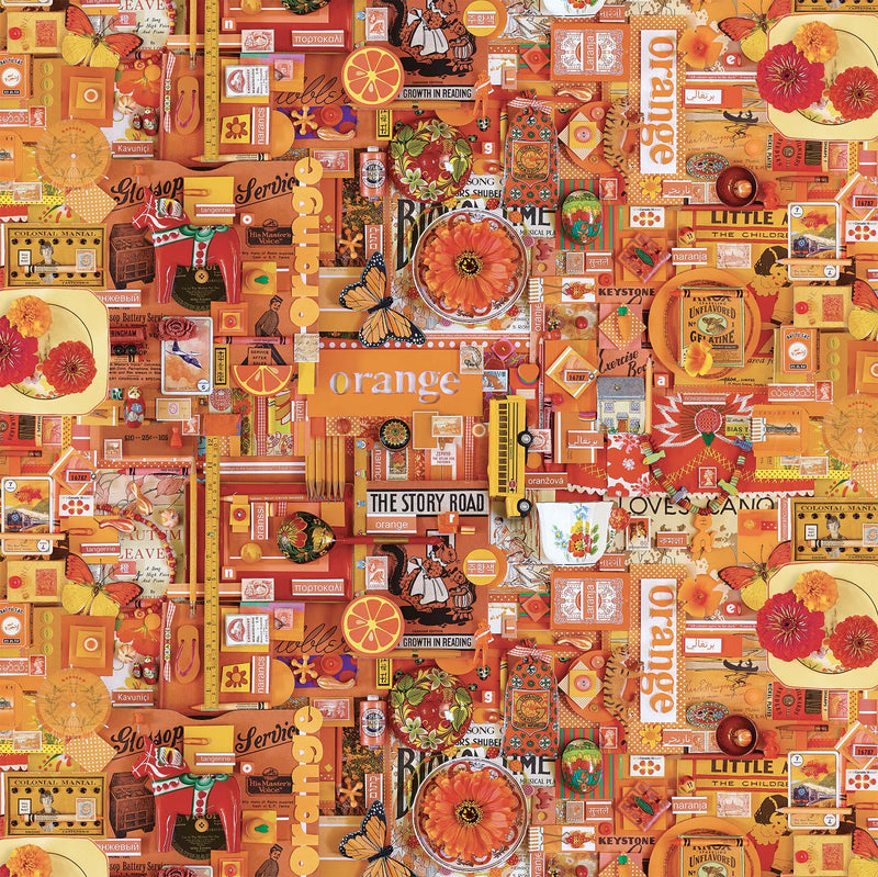 Orange Collage • Color Collage 2 by Northcott Studio (1/4 yard) - Emmaline Bags Inc.