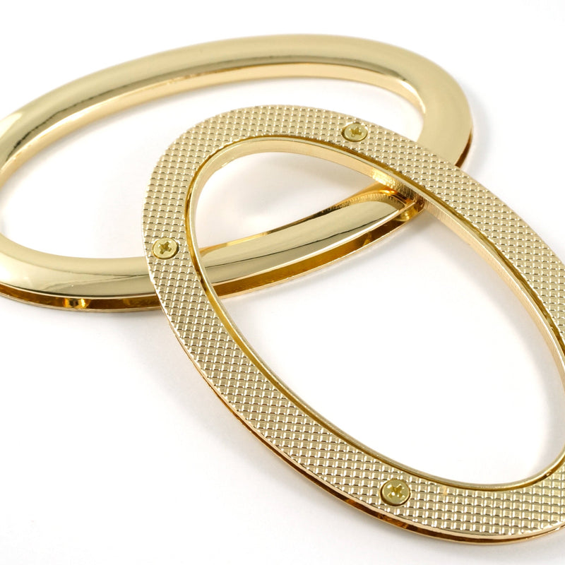 Oval Bag Handles - (SCREW IN) - Gold Finish - Emmaline Bags Inc.