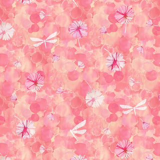 Peach Scattered Dragonflies // Dragonfly Dreams for Northcott (1/4 yard) - Emmaline Bags Inc.