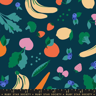 Peacock Green Grocer • Food Group by Ruby Star Society for Moda (1/4 yard) - Emmaline Bags Inc.