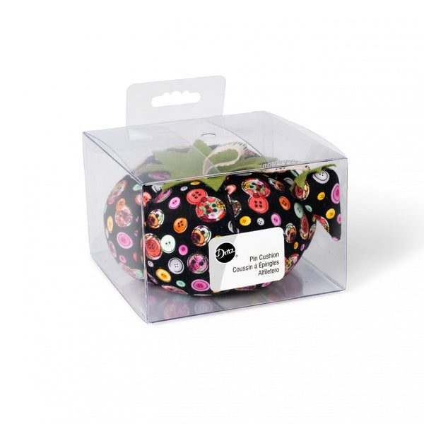 Pin Cushion - XL Tomato with Black Buttons - Emmaline Bags Inc.