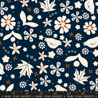 Pollinator in Navy • Sugar Maple by Ruby Star Society for Moda (1/4 yard) - Emmaline Bags Inc.