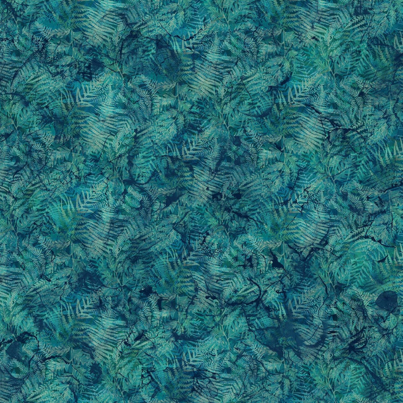 Prussian Blue Leaves • Northern Peaks by Northcott Studio (1/4 yard) - Emmaline Bags Inc.