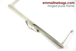 Rectangular, Hinged Purse Frame 8" x 2.5" - Nickel - Emmaline Bags Inc.