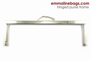 Rectangular, Hinged Purse Frame 8" x 2.5" - Nickel - Emmaline Bags Inc.