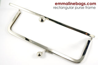 Rectangular Purse Frame 8" - Nickel - Emmaline Bags Inc.