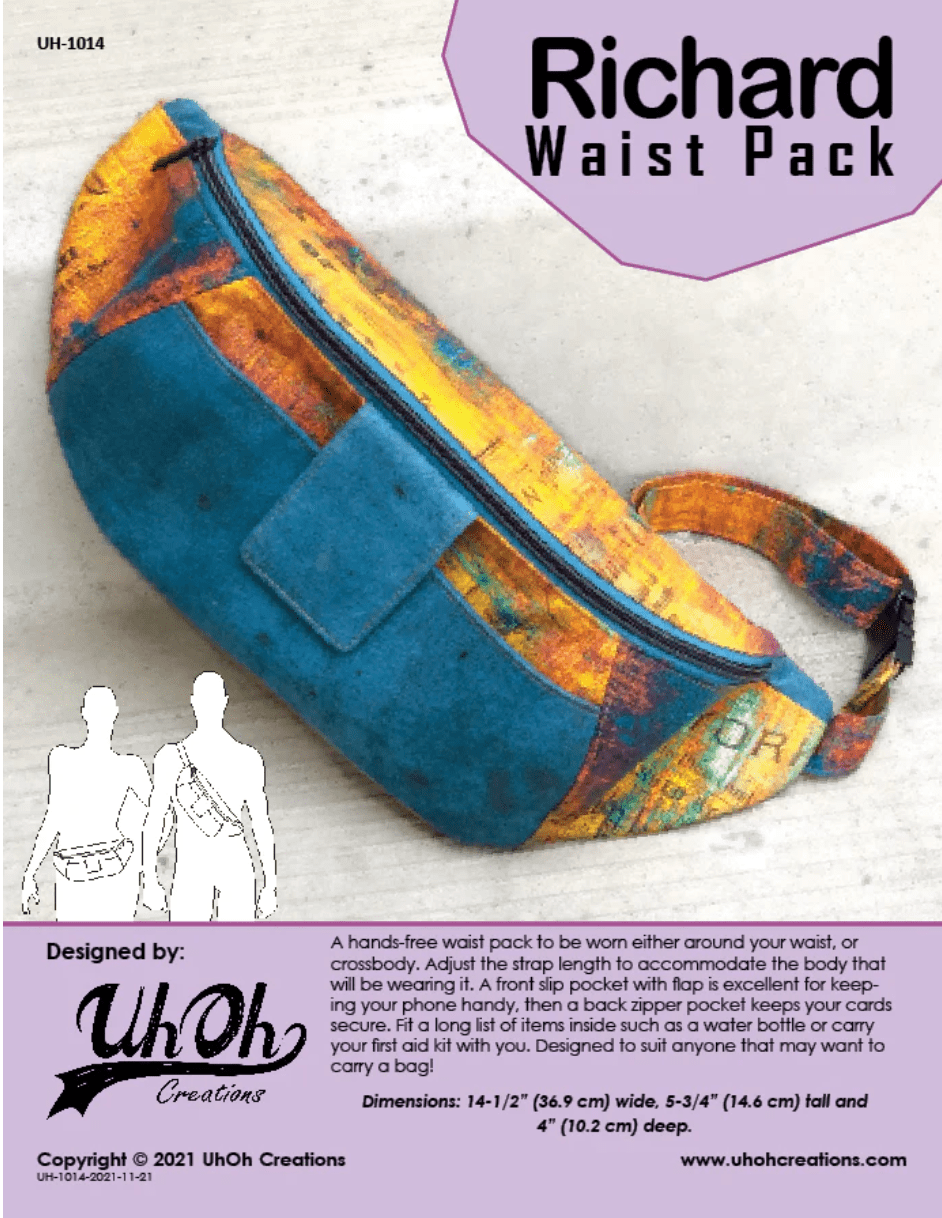 Richard Waist Pack by UhOh Creations Printed Paper Pattern