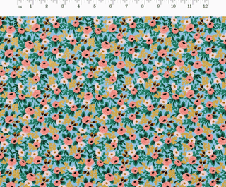 Rosa Chambray Metallic // by Rifle Paper Co. for Cotton + Steel (1/4 yard) - Emmaline Bags Inc.