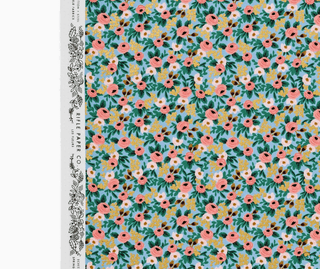 Rosa Chambray Metallic // by Rifle Paper Co. for Cotton + Steel (1/4 yard) - Emmaline Bags Inc.