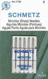 Schmetz (Sharp) Microtex Needles (Size 80/12) - Emmaline Bags Inc.