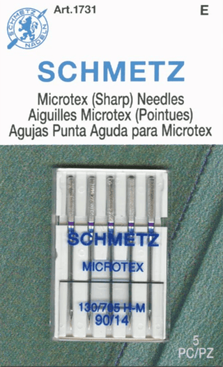 Schmetz (Sharp) Microtex Needles (Size 90/14) - Emmaline Bags Inc.