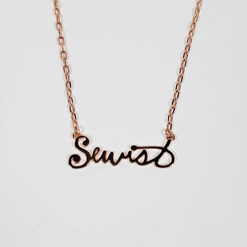 'Sewist' Necklace in Rose Gold - Emmaline Bags Inc.