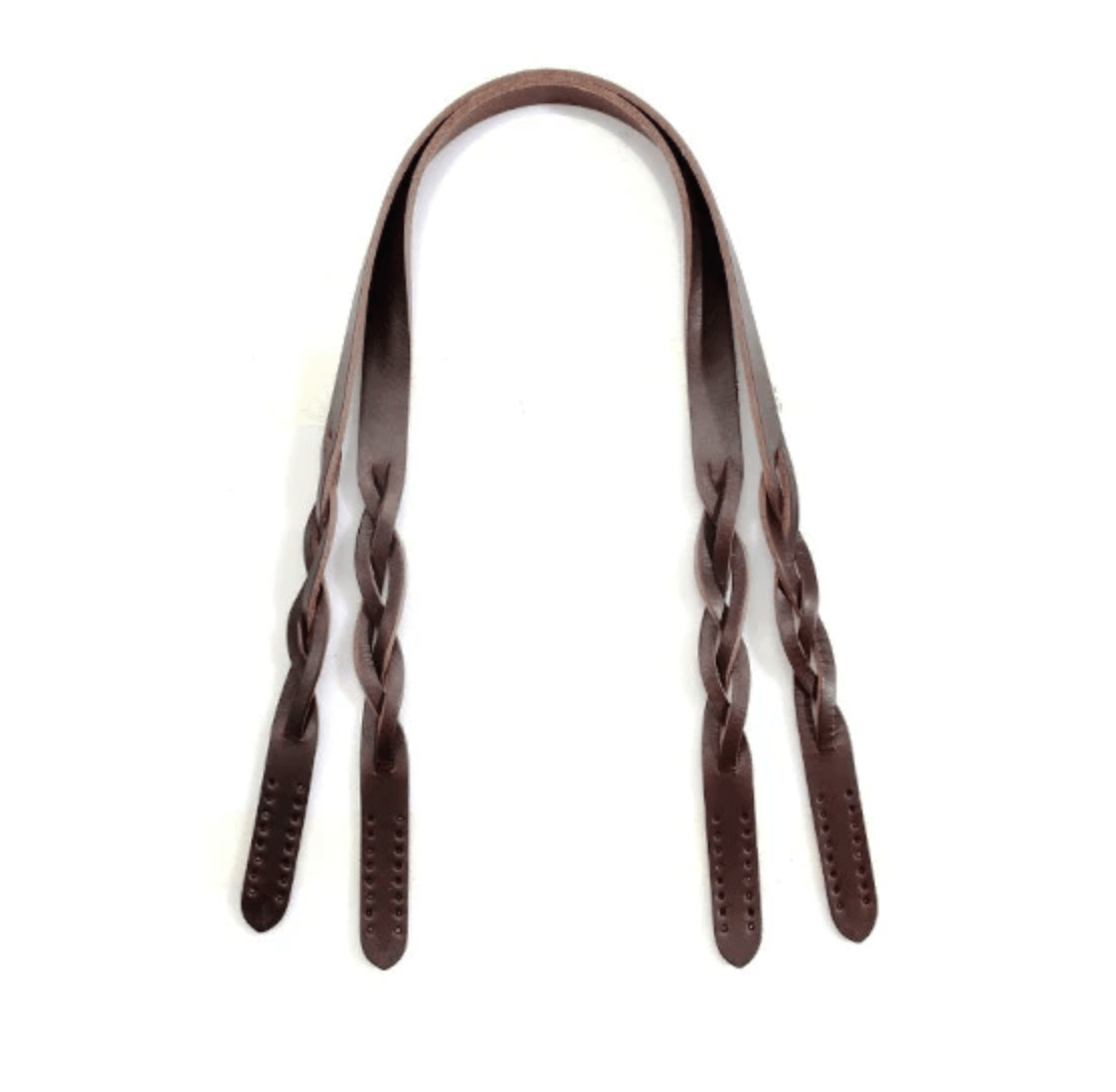 Shoulder Bag Straps 24.8 Genuine Leather Braid Style 2 Straps
