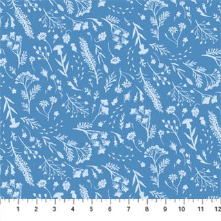 Simplistic Floral in BLUE // Eden by Boccaccini Meadows for FIGO(1/4 yard) - Emmaline Bags Inc.