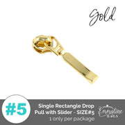 **SINGLE** Slider with RECTANGLE DROP Pull - SIZE#5 (1 ONLY)