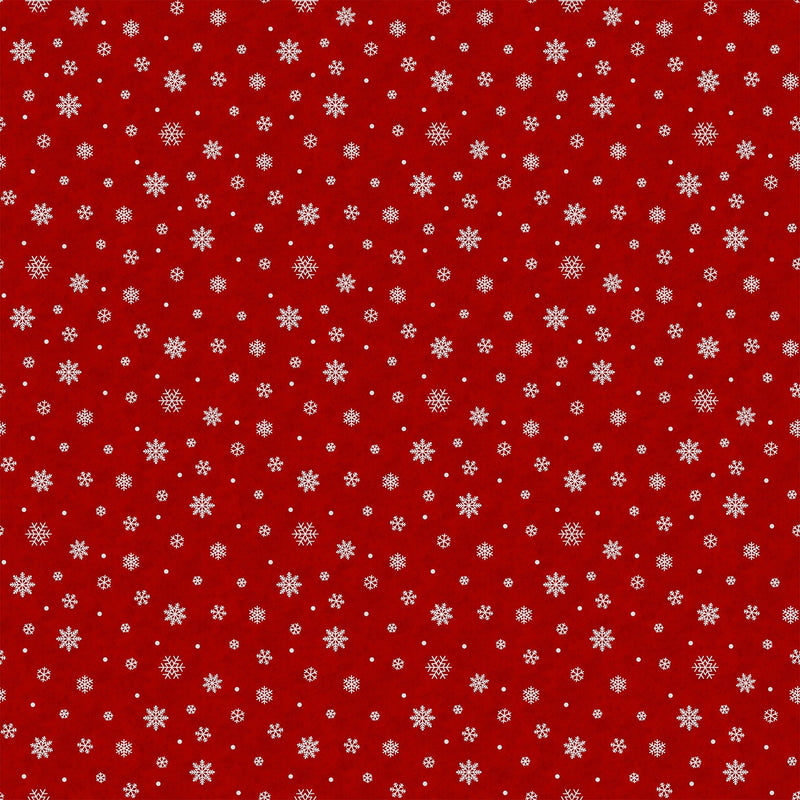 Snow Flakes on Red FLANNEL • Cozy Up by Northcott (Per 1/4 yard) - Emmaline Bags Inc.