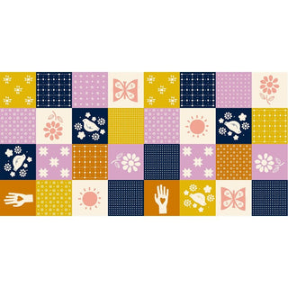 Songbird Patchwork with Navy • Sugar Maple by Ruby Star Society for Moda (1/4 yard) - Emmaline Bags Inc.