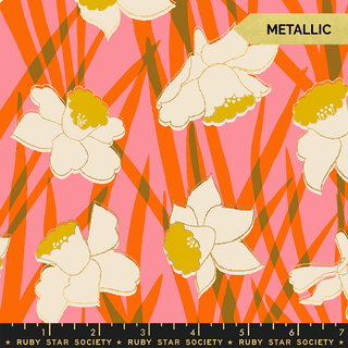 Sorbet Daffodils (Metallic) • Reverie by Ruby Star Society for Moda (1/4 yard) - Emmaline Bags Inc.