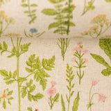 Spring Green Flower Stems (Linen Like) • (1/4 yard) - Emmaline Bags Inc.