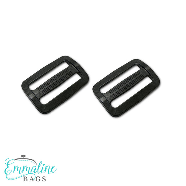 Strap Slider - Black Plastic 1 1/2" (38 mm) - 2 Pack - Emmaline Bags Inc.
