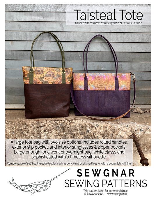 Taisteal Tote (Paper Pattern) by SewGnar - Emmaline Bags Inc.