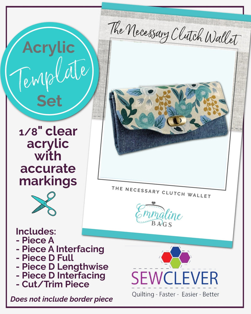 Template Set: The NCW (Necessary Clutch Wallet) Guides and Templates (6 Pieces) - Emmaline Bags Inc.