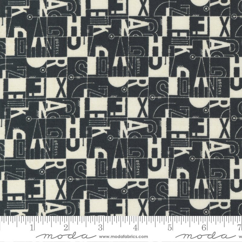 Text and Words in Black Dress // Date Night for Moda (1/4 yard) - Emmaline Bags Inc.