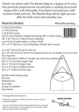 The Bowler Bag by Sewing Patterns by Mrs H (Printed Paper Pattern) - Emmaline Bags Inc.